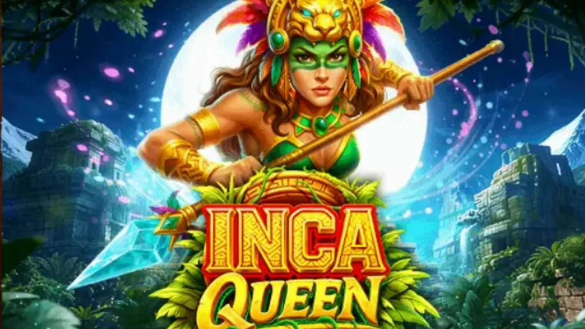 Tampilan visual slot Inca Queen dengan latar belakang pegunungan dan kuil kuno